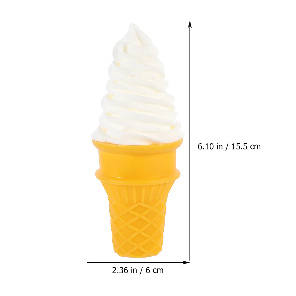 2 Pcs Toy Simulation Ice Cream Lovely Adorable Cone Statue Dessert Decorative Ice-cream Prop