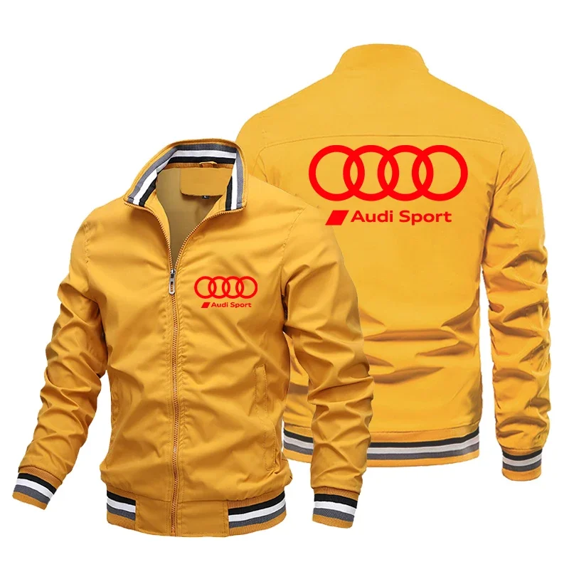 Audi Sport Jacket 2024 New Trendy Men's Motorcycle Jackets Racing Logo Print Jacket Windbreaker Loose Biker Jacket Audi Clothing
