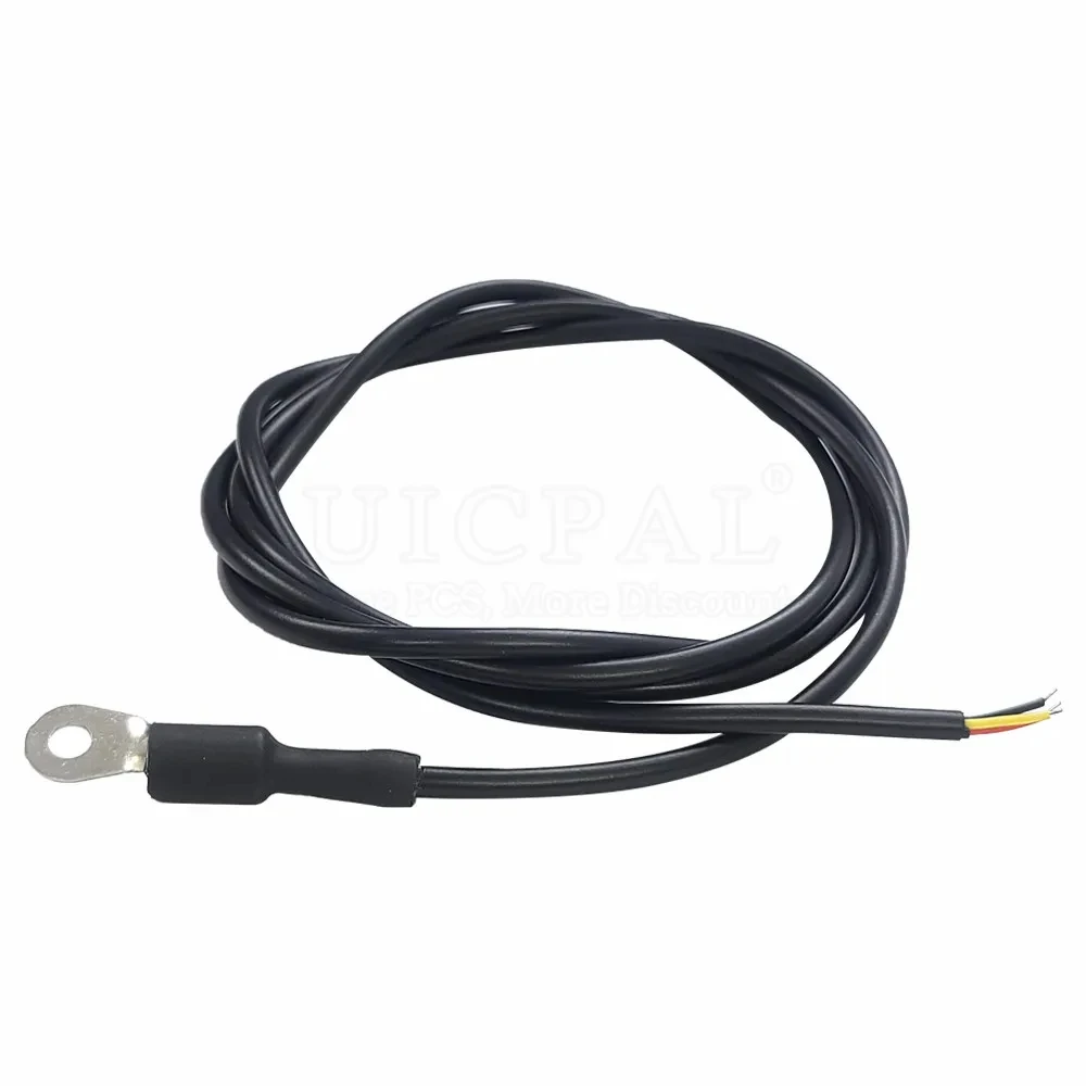 DS18B20 Temperature Sensor Module Probe 304 Stainless Steel OD 3.0MM Waterproof Dustproof Sensors Cable Black 100CM Length