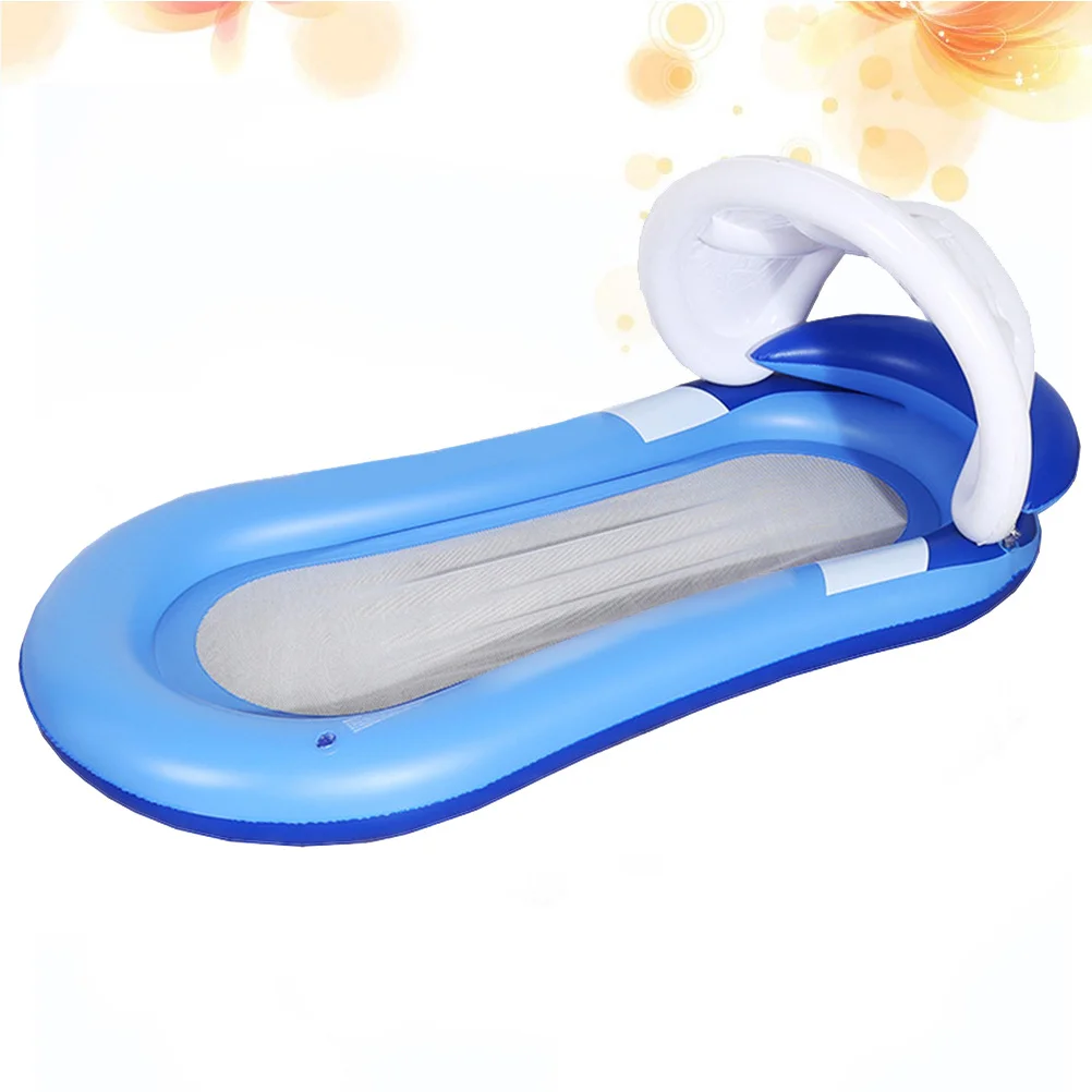 Letto galleggiante gonfiabile Poltrona reclinabile blu di grande galleggiabilità con braccioli Amaca pieghevole per piscina, spiaggia, lago, reclinabile