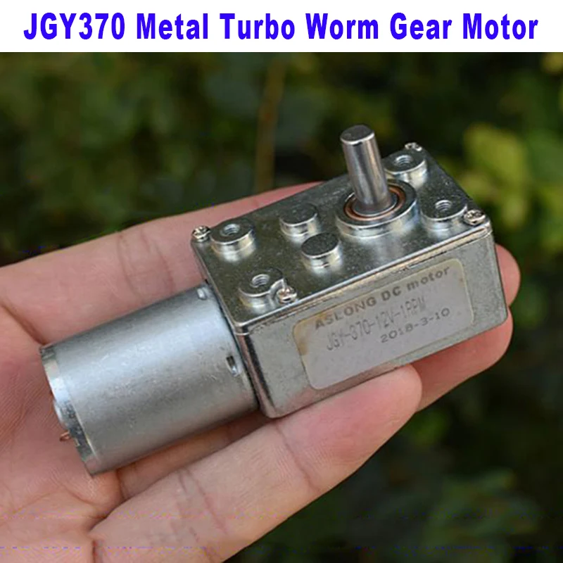 JGY370 DC 12V-24V 1RPM-2RPM Slow Speed Large Torque Micro 370 Turbo Worm Gear Motor Mini Metal Gear Box Reducer Motor Reversible