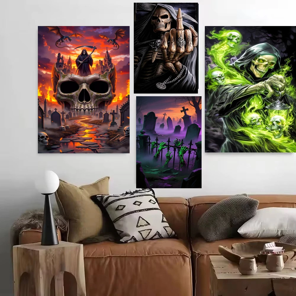 Dark Gothic Skeleton Jigsaw Puzzles 500/1000/1200/2000PCS Family Activity Games for Bedroom Home Decor Gift No Frame