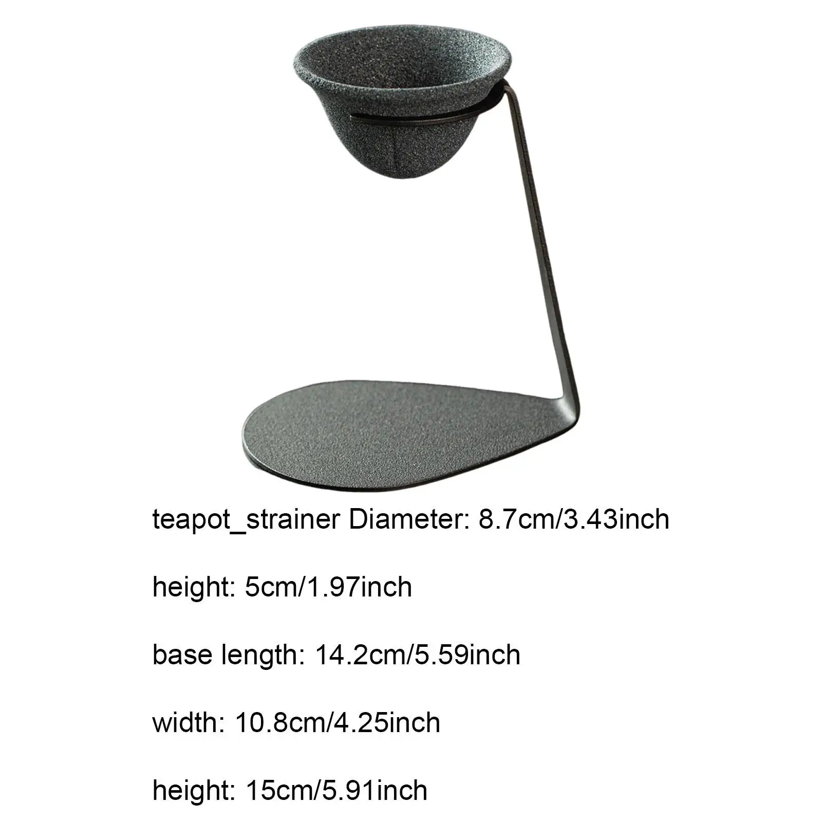 Ceramic Tea Infuser Strainer with 50 Micron Mesh Reusable Tea Accessory with Stand for Brewing Loose Leaf Tea