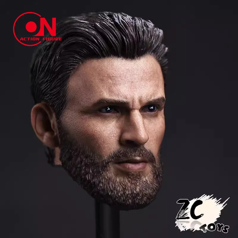 1/6 スケール男性兵士口ひげキャプテンスティーブロジャースクリスエヴァンスヘッドスカルプトは 12 インチホットトイズアクションフィギュア人形に適合