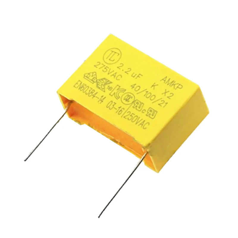 Capacitor de segurança do polipropileno, capacitor 275VAC, série X2 0,01 UF ~ 0,47 UF, 0,1 uF, 0,47 uF, 0,22 uF, 0,33 uF, 0,47 uF, 0,47 uF, 10 PCes