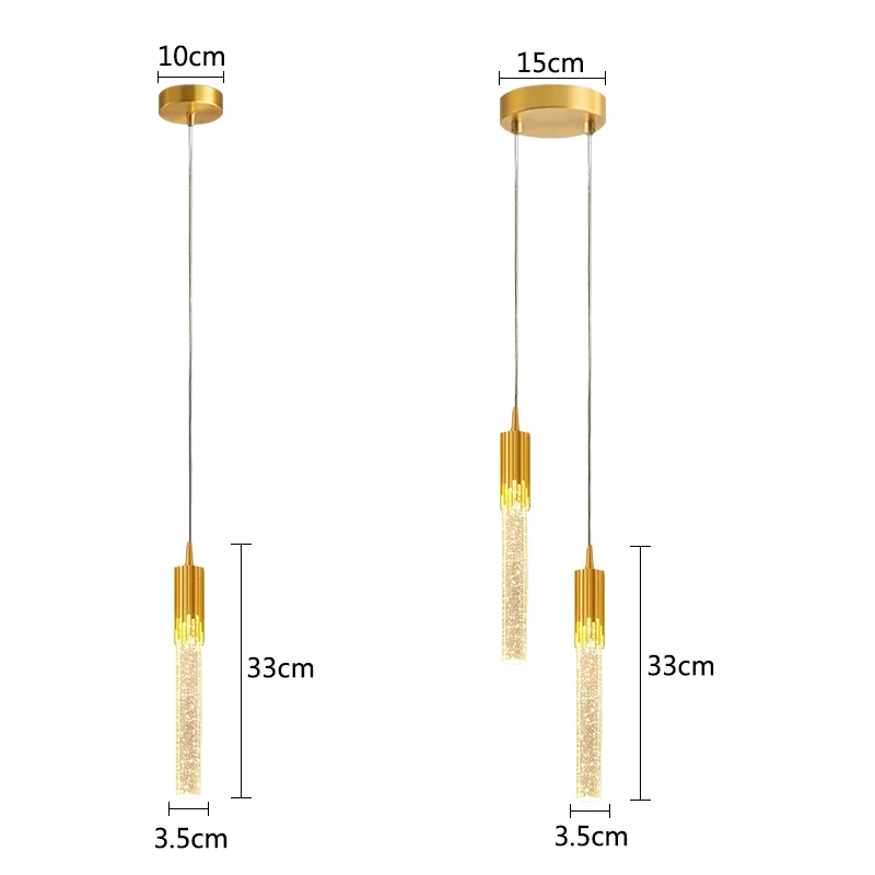 Luxury Crystal lamp Home Decor Bedside Hanging lamp For Living Room Bedroom Kitchen island dining table Ceiling decor lighting