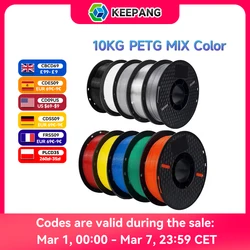 10/5kg PETG Filament For 3D Printer Plastic Material 22LBS 1.75mm Non-Toxic Eco-Friendly PETG 3D Filament Consumables for Ender