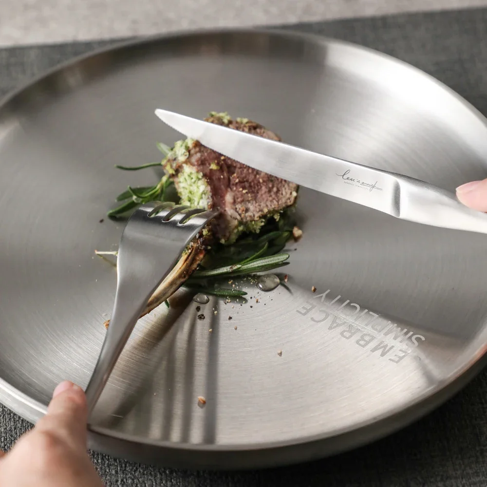 4pcs 304 Stainless Steel Knife Fork Spoon Silver Cutlery Set Western Tableware Dinnerware Mirror Elegant Dinner Flatware Gift