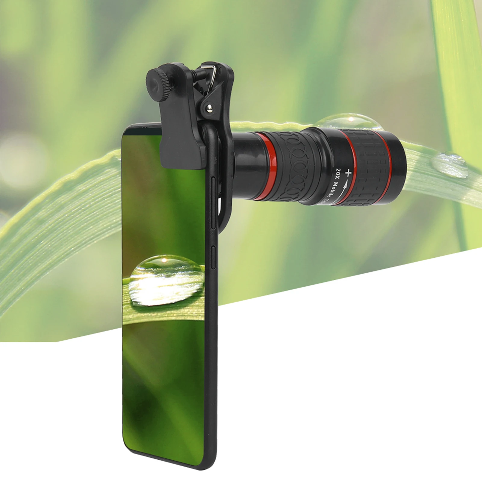 

20X Long Focus Zoom Telephoto Lens with Clip for Smart Phone Tablet PC Black Long Focus Lens Telephoto Lens 20X Long Focus Lens