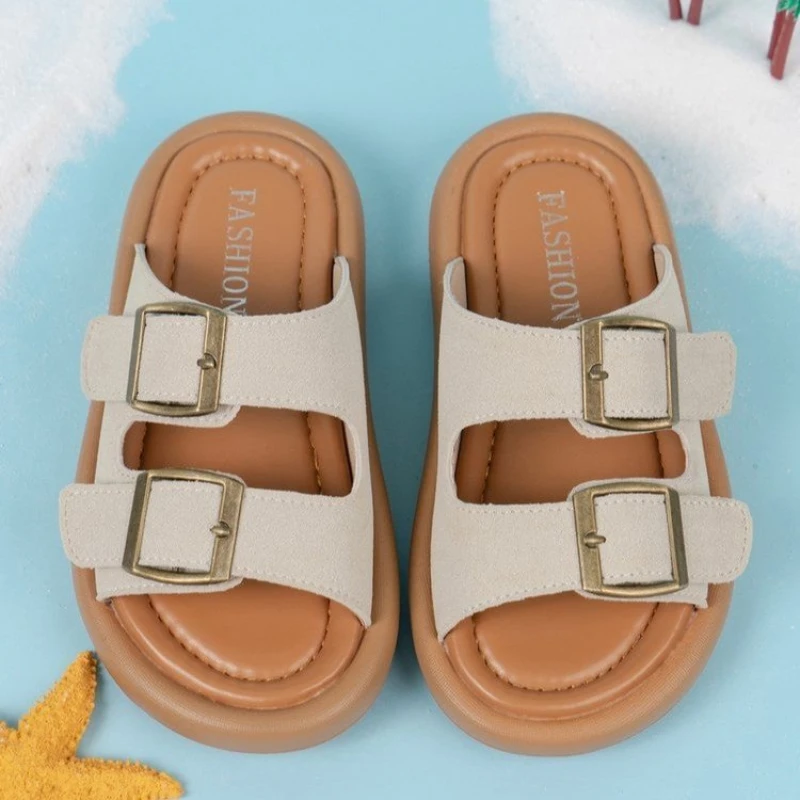 Summer Fashion Beautiful Children Kids Elegant Comfortable Baby Round Toe Sandals Slippers Students Flats Popular Toddler Shoes