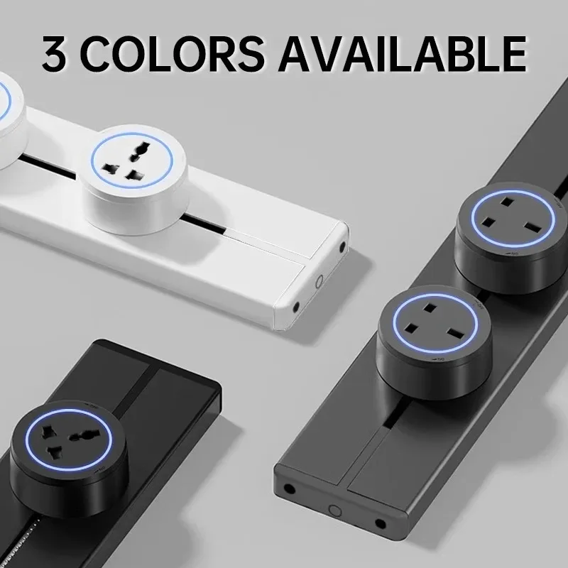30CM/40CM/50CM Brazil/Russian/Israel/Italy Track Socket Wall Power Rail Movable Adapter Plug Sockets8000W EU US UK Standard USB view 5