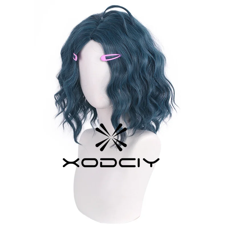 Krótka, kręcona peruka do cosplay Włosy syntetyczne Halloween Anime Kostium kreskówkowy Peruka imprezowa ze spinką do włosów