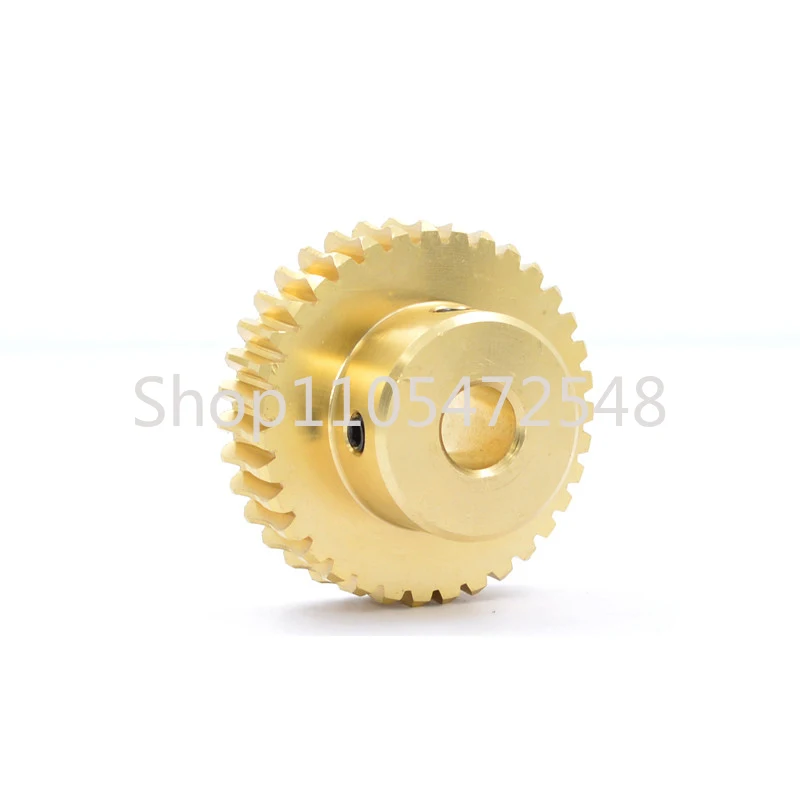 1 Set 1M Turbine Worm Gear with Worm Rod 1 Module 35 40 50 Teeth Brass Gear 45# Steel Worm Rod Drive Bore 5/6/8/10mm