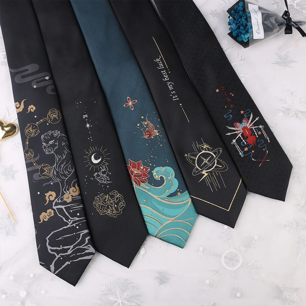 Anime Cosplay Ties Men Uniform Accessories Harajuku Women Christmas Gift Halloween Costume Necktie Prop