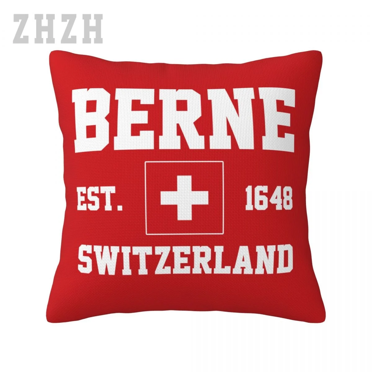 More Styles Linen Pillowcases Switzerland Swiss EST.1648 Berne Throw Pillow Cover Family Home Decor Sofa Car Waist Cushion