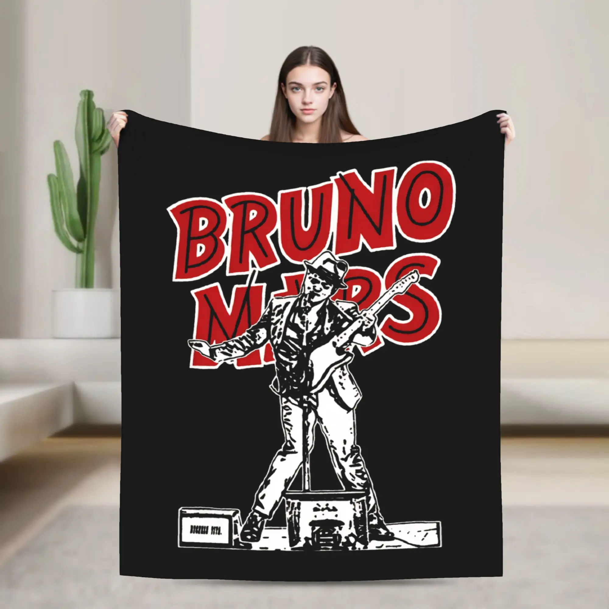 

Bruno Mars Fleece Throw Blanket The Romantic Tour Blankets for Sofa Couch Lightweight Bed Rug,