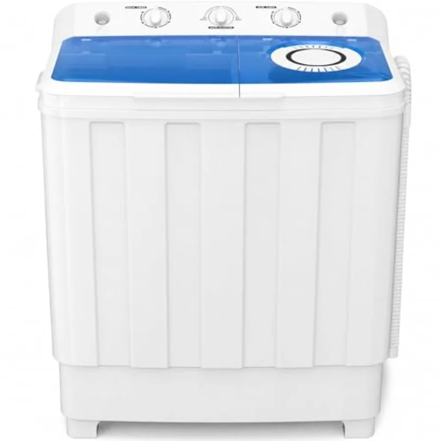 

Portable washing machine for apartments, RVs, dorms: 30Lbs twin tub washer and dryer combo, 18Lbs washer 12Lbs spinner, built-i