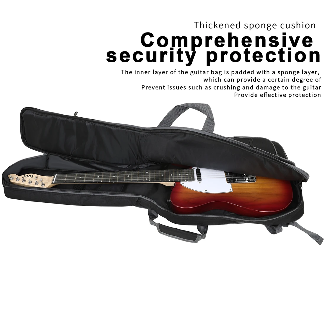 IRIN حقيبة الغيتار الكهربائي 10 مللي متر سميكة 33 أكسفورد القماش اللؤلؤ القطن الغيتار الكهربائي حقيبة الظهر مقبض حقيبة الغيتار الملحقات #5