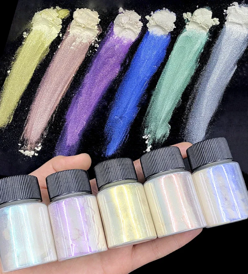 Mica Em Pó Perolado para Nail Art, Epoxy Resina Dye, Glitter Sombra, Soap Cosméticos Em Pó, Royal Gold, Symphony, 6PCs