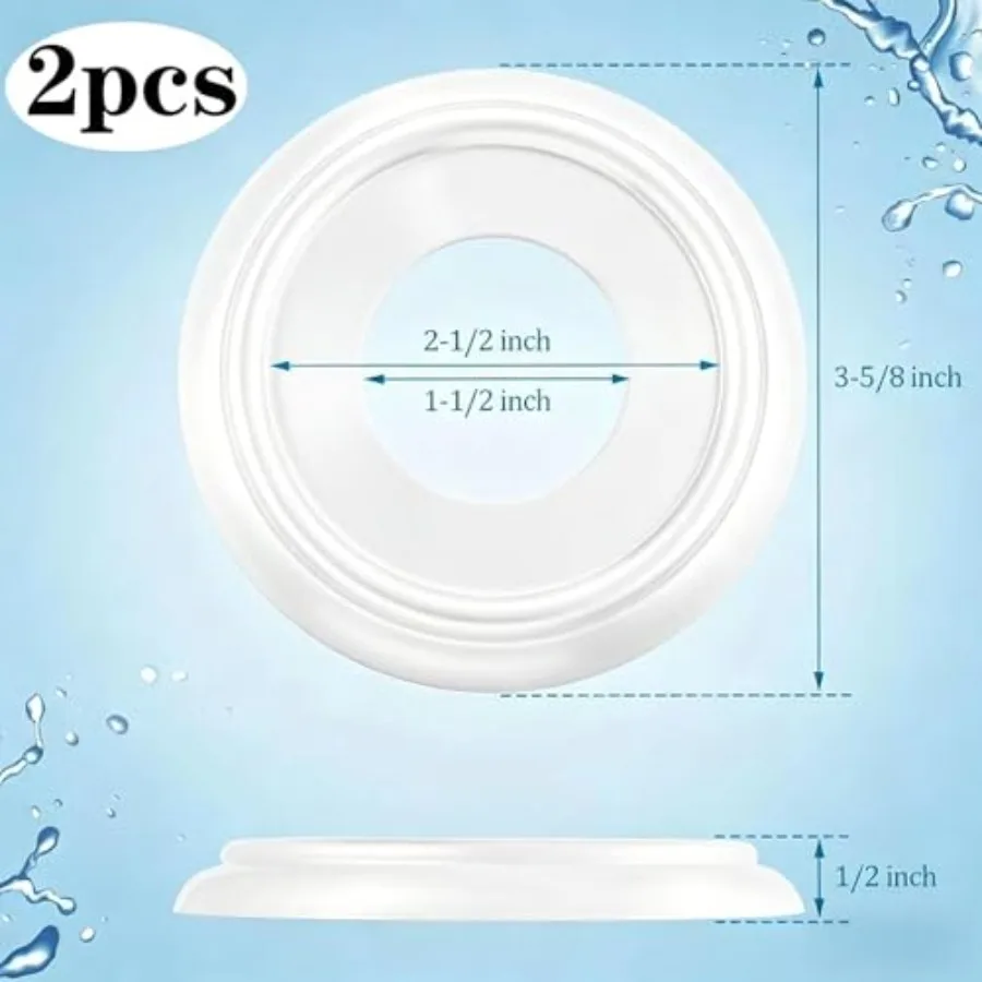 2 Pack Bathtub Spout Cover Ring with Foam Gasket, Tub Spout Wall Plate Flange, Matte Finish, Replacement Hardware for Bathroom