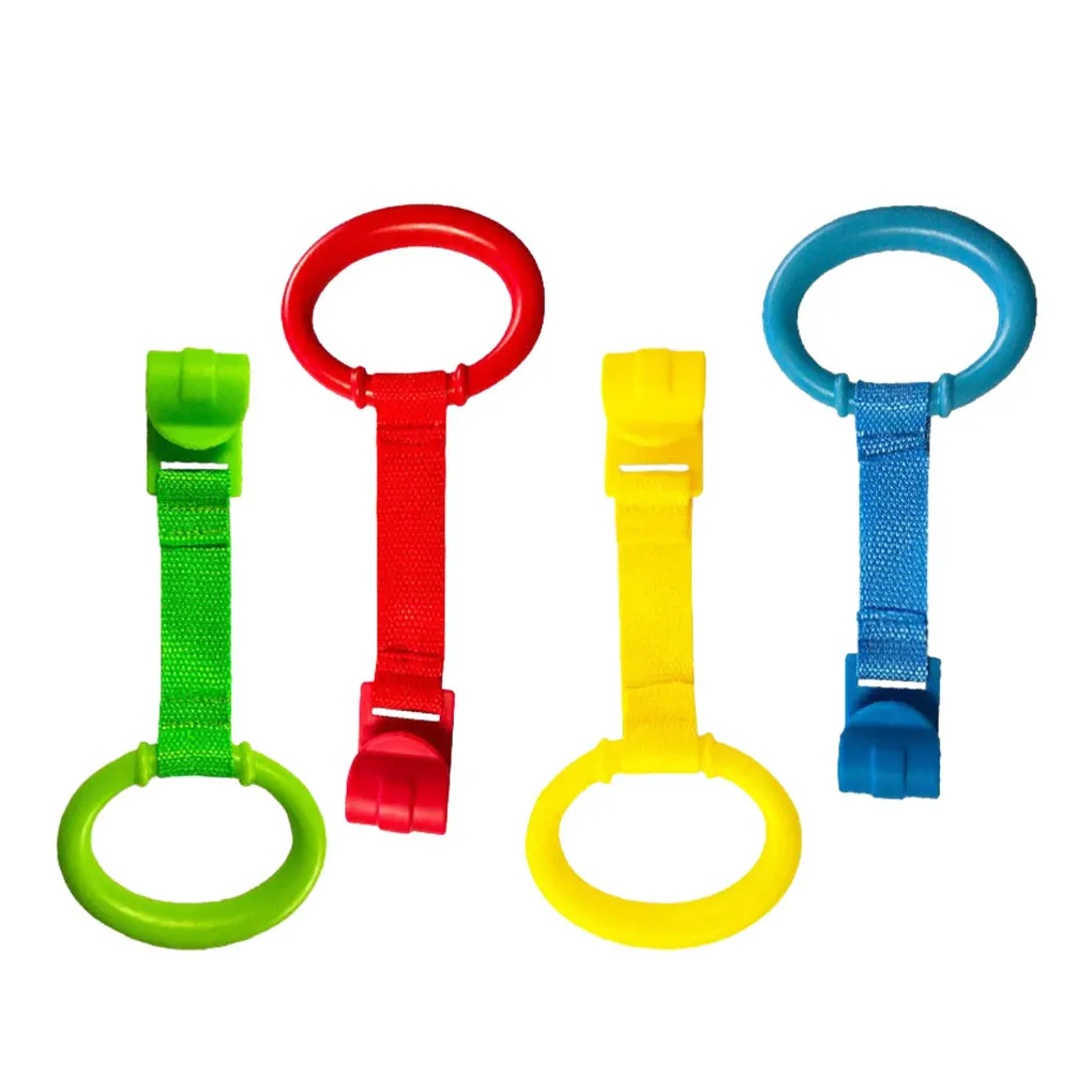 

4pieces Multifunctional Baby Crib Pull Rings Made With Plastic And Braided Belt Wide Application