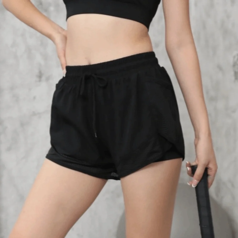 

Comfortable Loose Women Yoga Shorts Mesh High Waist Women's Sportswear Lift Butt Breathable Fitness Leggings Summer