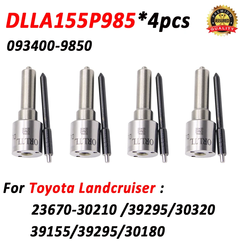 

4 шт. форсунки дизельного инжектора DLLA155P985 (DLLA 155 P 985) для Toyota 23670-30210, 23670-39295, 23670-30320, 23670-39155, 39295