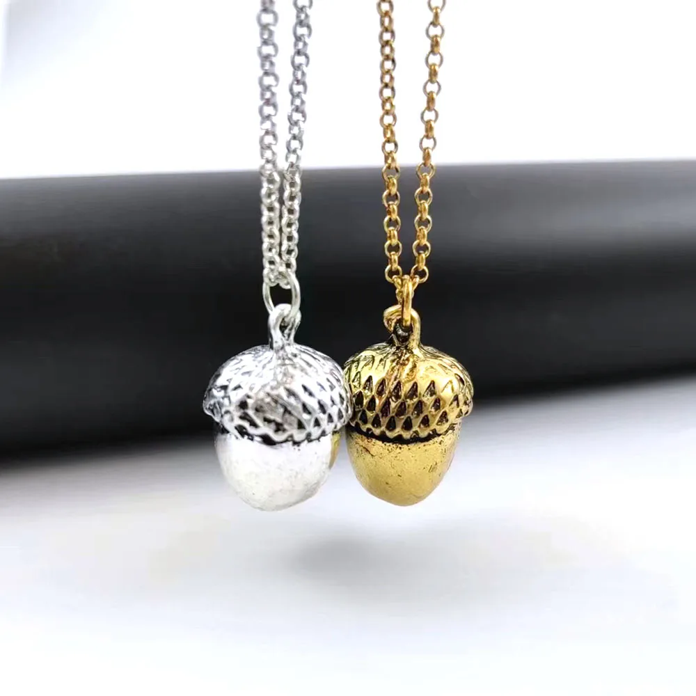 antique Silver antique Gold Acorn Necklace ature Jewellery,  Birthday  Gif