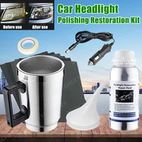 Kit de pulido de faros de coche, Kit de limpieza de reparación de renovación de faros de polímero líquido para restauración de faros, herramienta para automóvil, 100ML/50ML