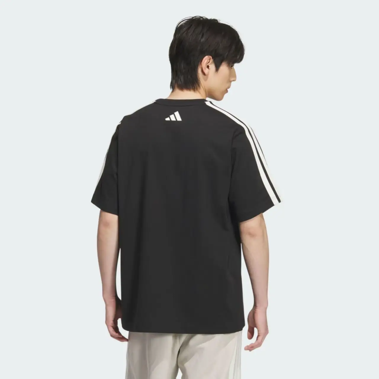 Adidas St Sports Tee Modern Short-Sleeved T-Shirt for Men, Loose Round Neck, Stripesd, Sporty, Comfortable, Versatile, Simple Kb9135