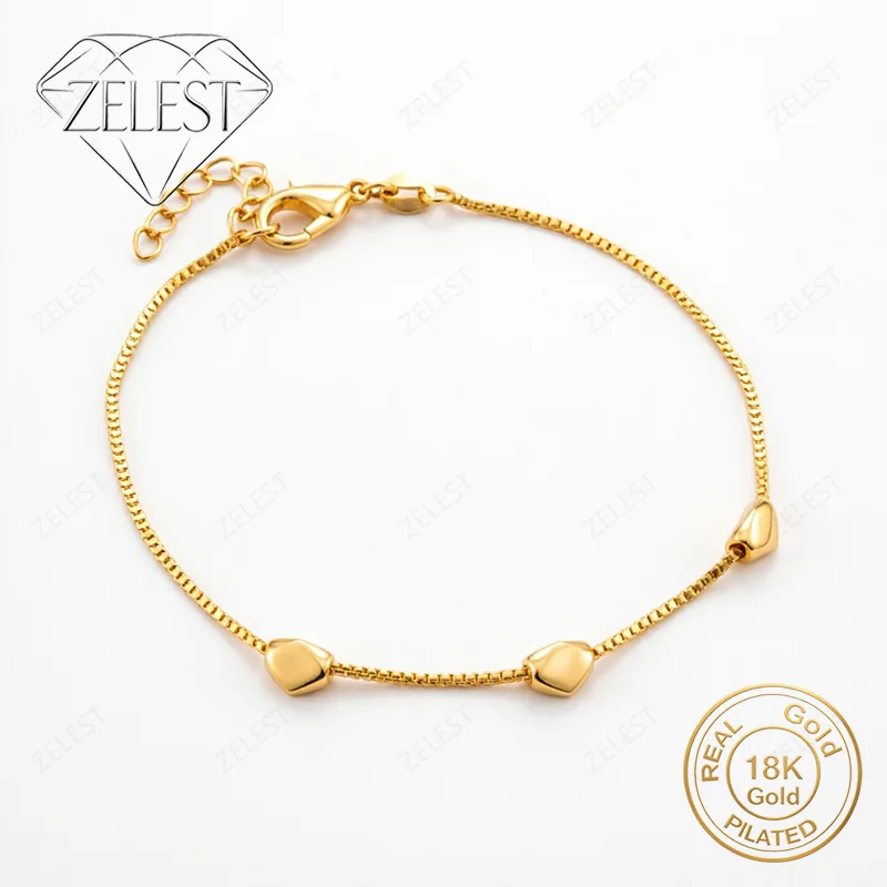925 スターリングシルバー 18K ゴールドメッキ 8 インチの繊細なスクエア スネーク チェーン ブレスレット 女性用、ファッショナブルなウェディング パーティー ジュエリー