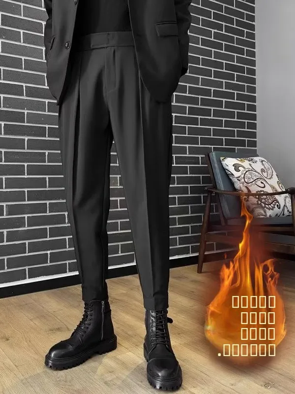 

Мужские повседневные брюки Bla: модные драпированные брюки-харланы на осень-зиму, длина 7/8, с манжетами на липучках