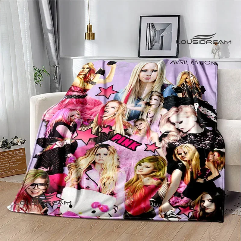 Singer A-AVRIL LAVIGNE Printed blanket Flannel Warm blankets Soft and comfortable blanket bed linings cubre cama Birthday Gift