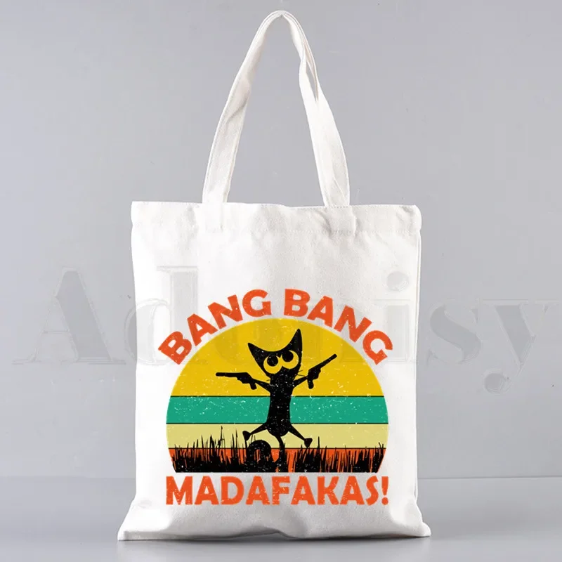 Pew Pew Madafakas Shopper Bags Bolsa de compras Bolsa de ombro Bolsa de lona Bolsa universitária de grande capacidade