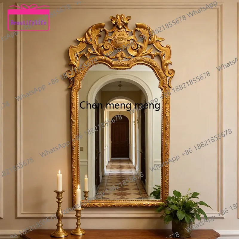 a17 European-style palace-style vanity mirror wall-mounted luxury bathroom mirror household wall decoration mirror