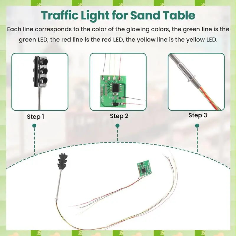 2025 3 Color Traffic Light Signals Ho Oo Scale Model 6Led For Diy Sand Table Crossing Street Construction Railway Two Side,3 Col
