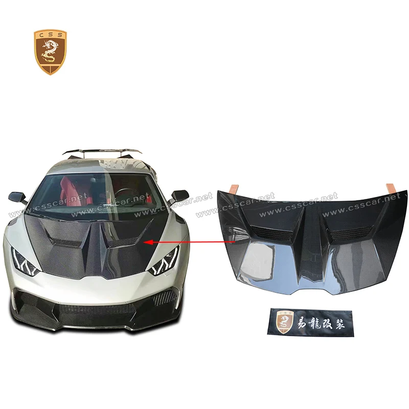Vors Style LP610 LP580 Dry Carbon Front Engine Bonnets Hood Auto Parts For Lamborghini Huracan Forged Carbon Engine Cover