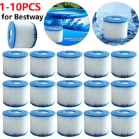 1-10pcs Replacement Swimming Pool Filter Fit for Bestway Flowclear Size VI Filter Cartridge Lay-Z-Spa - Miami Vegas Palm Springs