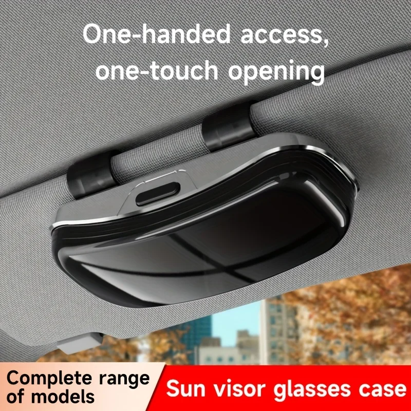 Auto-Sonnenblenden-Brillenaufbewahrungsbox Einhandbedienung Kratzfester Sonnenbrillenhalter Brillenetui Sonnenblenden-Brillenhalter für Autos