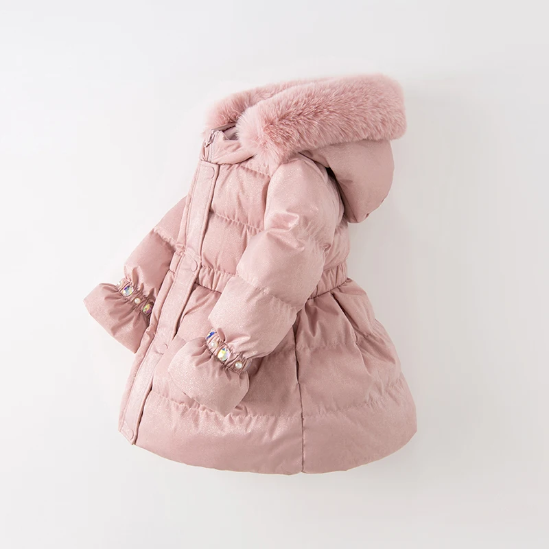 ديف بيلا الأطفال شتاء دافئ بطة أسفل سترة سترة الفتيات مقنعين يندبروف رشاقته ملابس خارجية الاطفال معطف الملابس DBK4226013 #2