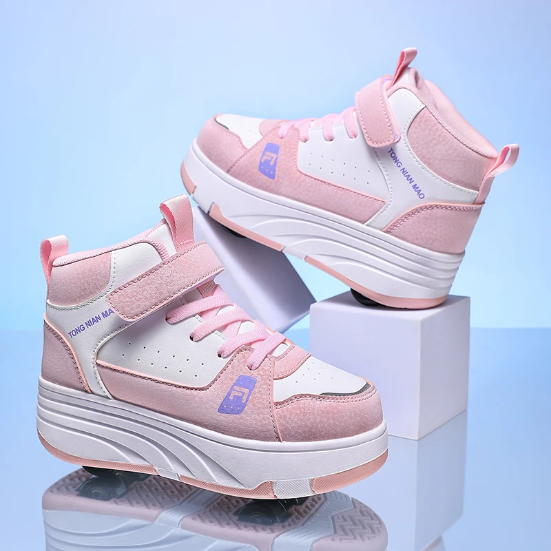 

Transform Rolling Shoes: 4 Wheels Shrink, Durable—No Age Limit