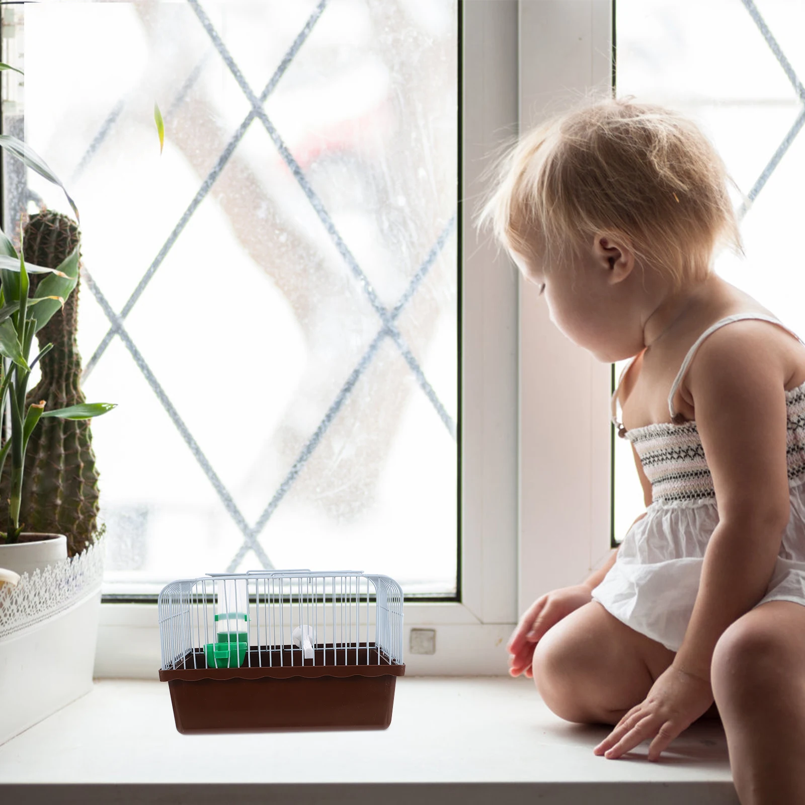 

Portable Bird Cage for Parrots Lovebirds Small Animals ABS Material Perch Food Box Water Dispenser Travel Outdoor Durable Easy