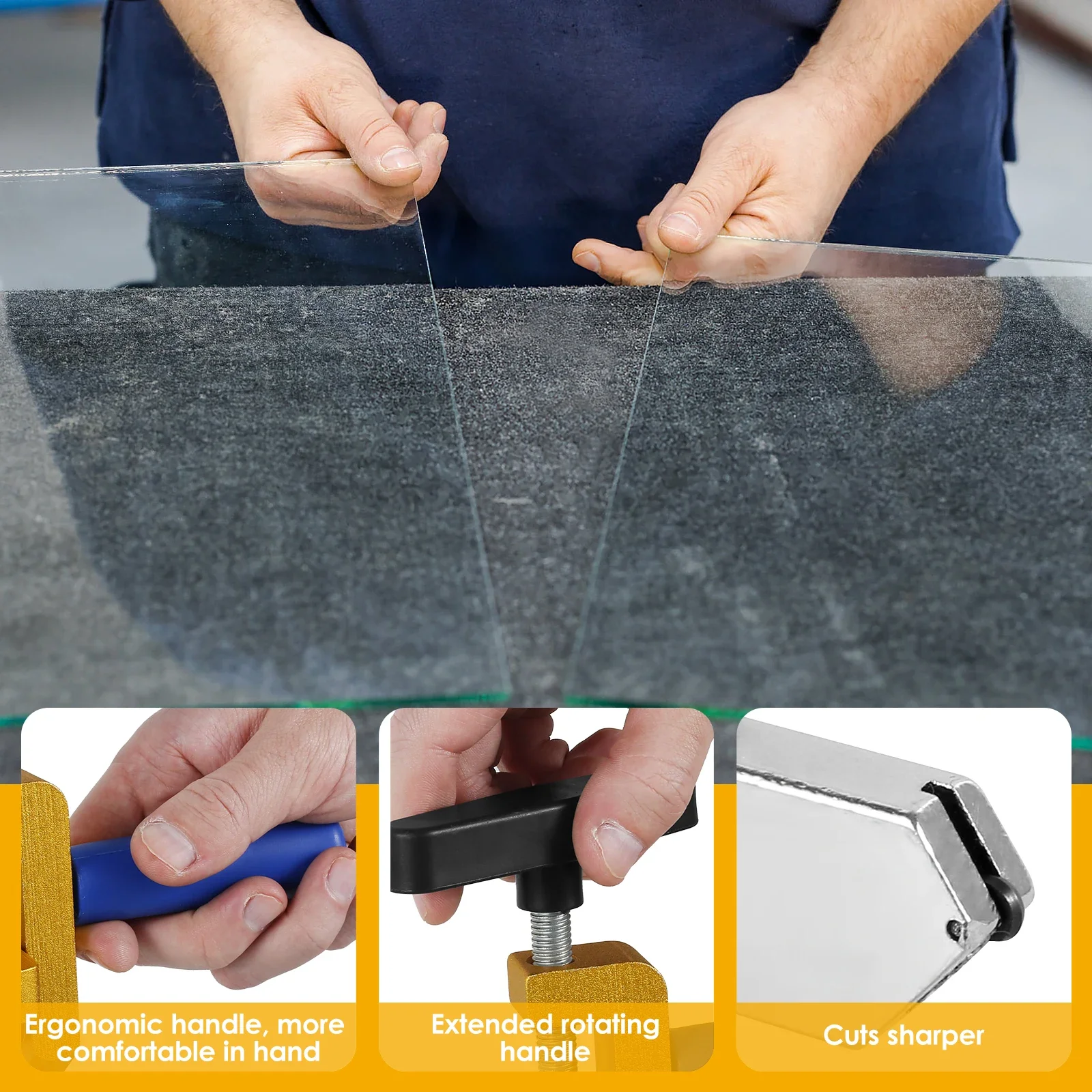 Glassnijder 2 in 1 Tegelsnijder Gereedschap 3 mm-15 mm Aluminium Spiegel Snijden Handgereedschap Scherp Glassnijgereedschap voor keramische tegels