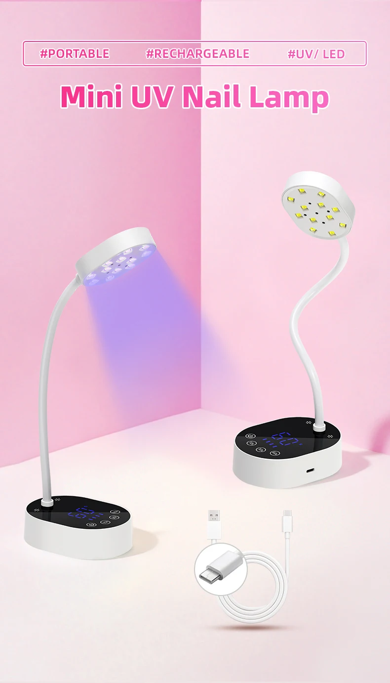 LED UV Nail Dryer With Auto Sensing Touch Control Fast Drying Nail Light 360° Rotatable Polish Curing Lamp