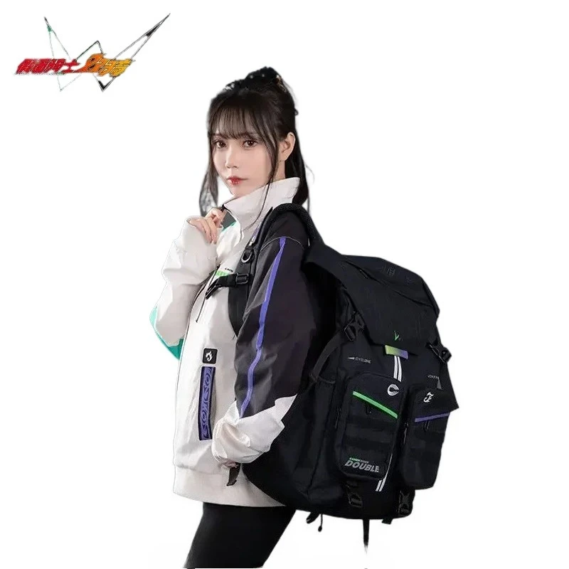

Genuine Large Size 50X36X14cm Kamen Rider Backpack Double Shoulder Bag W Big Capacity Bags