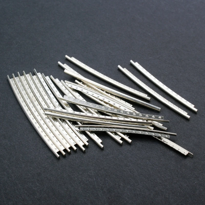 24Pcs Stainless Steel 2.7mm Width 24 Frets Guitar Fret Wires Fretwire Set for Electric Guitar Bass Guitar Fingerboard R66E