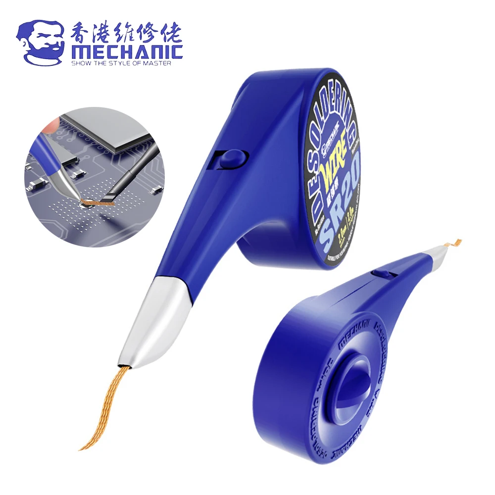 

MECHANIC SR20 2M Desoldering Tape 1.0/1.5/2.0/2.5/3.0/3.5mm Used for Electronic Component Repair Desoldering Desoldering Tool