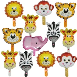 10/30/50pcs Mini Jungle Animal Balloon Lion Tiger Zebra Elephant Monkey Giraffe Small Size Balloons Safari Jungle Party Decors