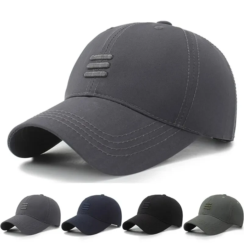 Three Horizontal Lines Embroidery Baseball Caps Spring and Autumn Outdoor Adjustable Casual Hats Sunscreen Hat