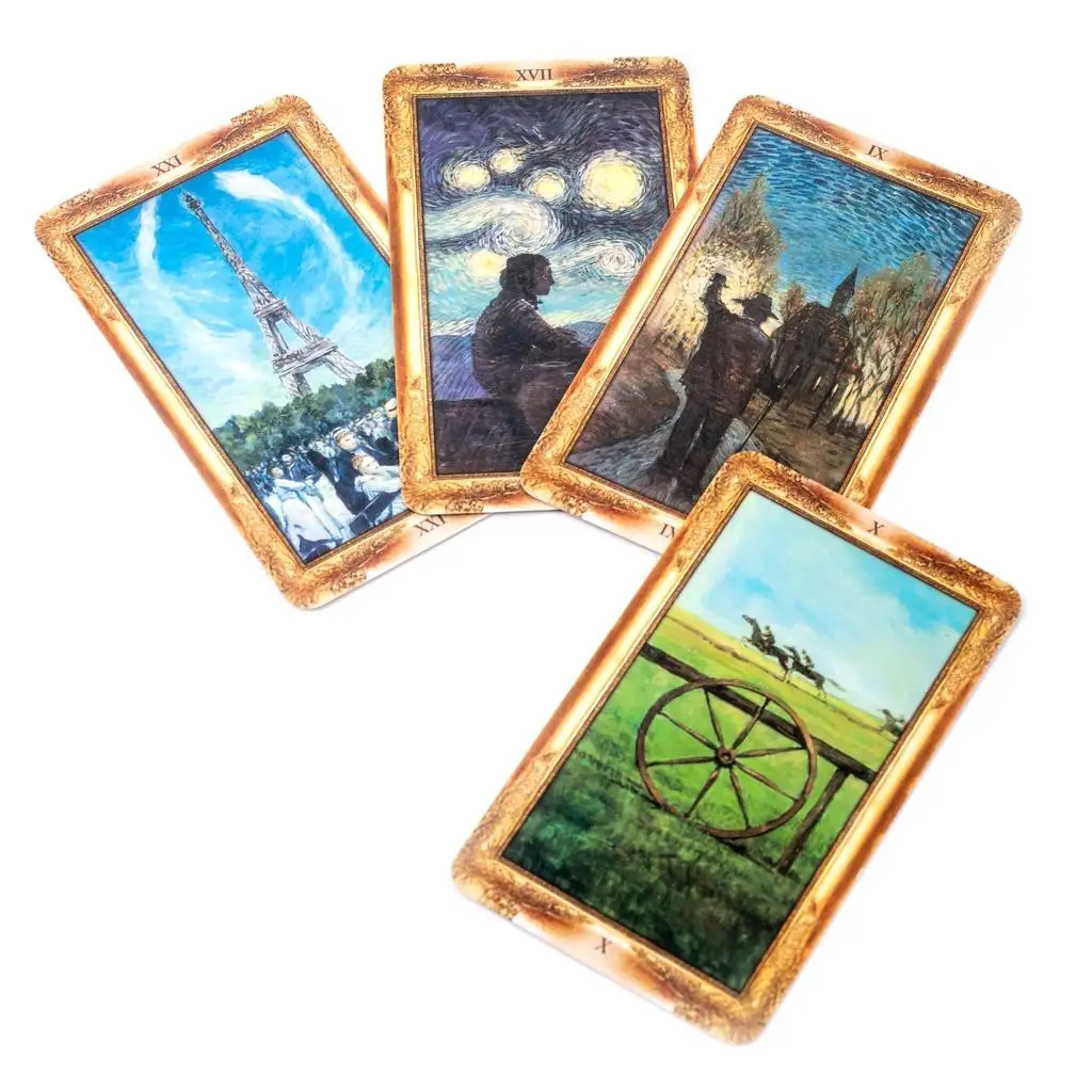 Jeu de table de tarot impressionniste pour débutants, jeu de loisirs pour les fêtes, 78 cartes, 10.3x6cm